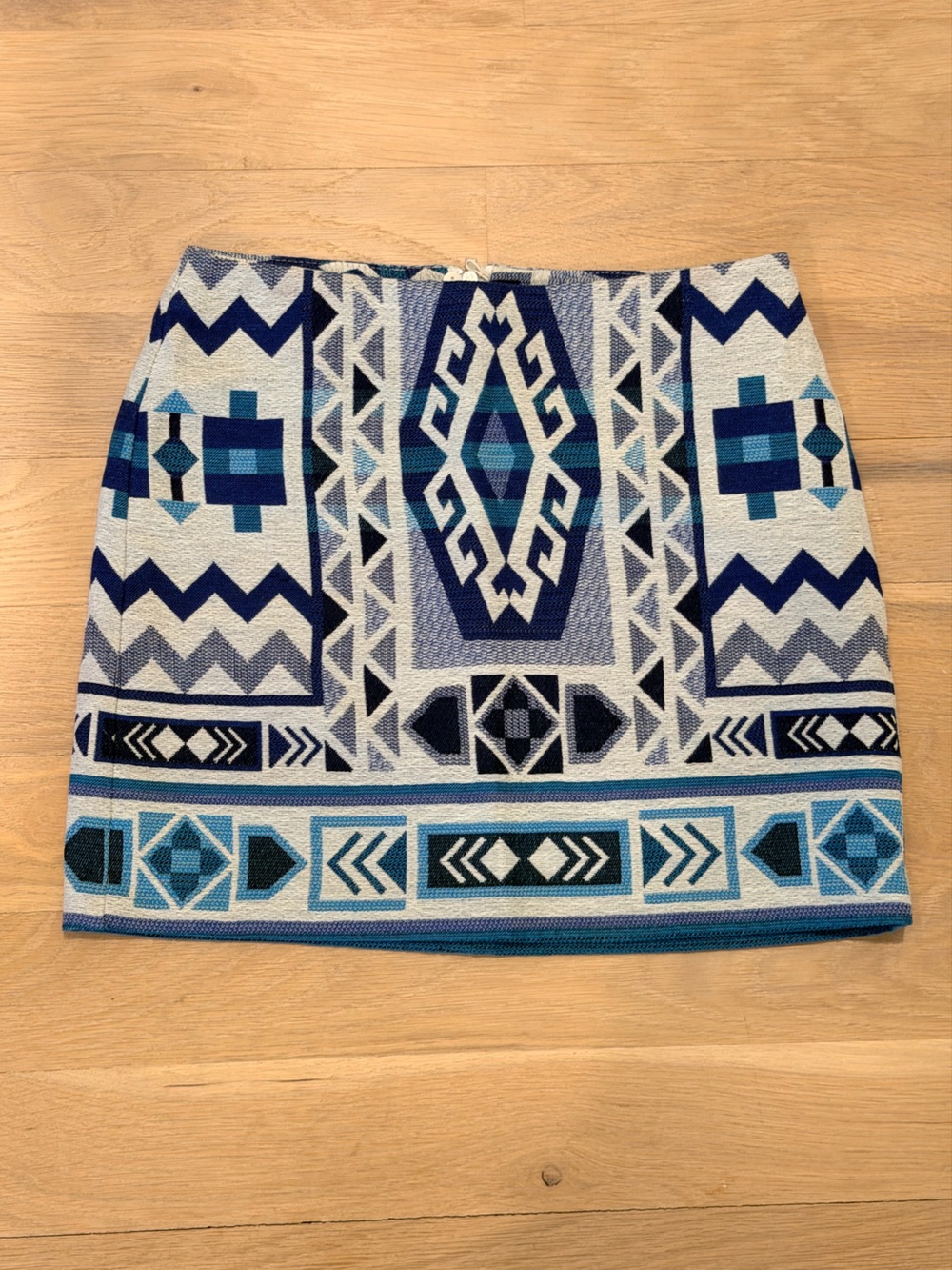 H&M Blue Geo Knit Mini Skirt